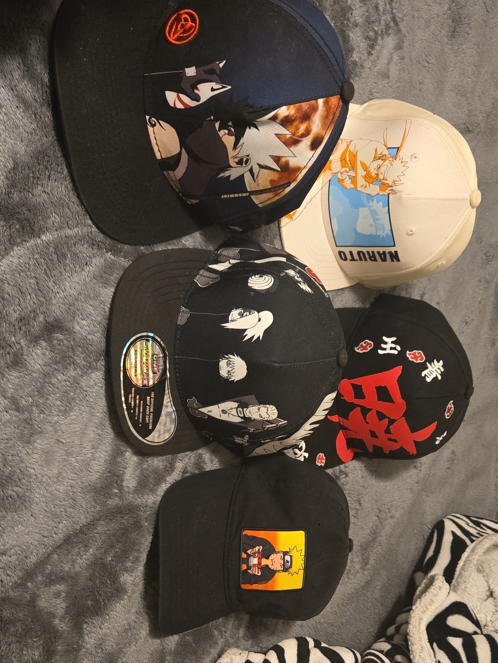 Anime Kids Snapback Hat - Black and Cream